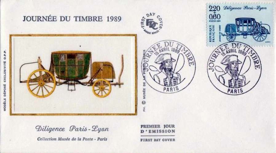 France 1989 Diligence Paris-Lyon (EPJ / FDC oblitération Paris)