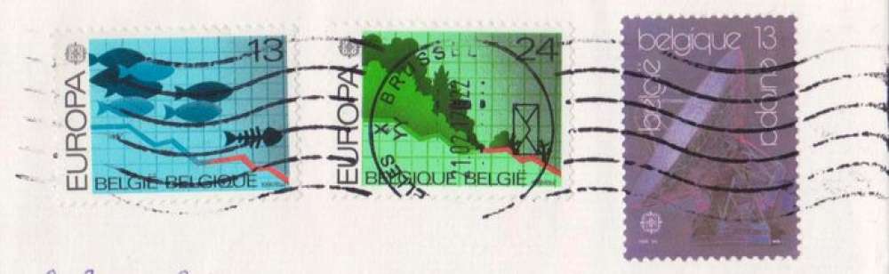 Belgique Lettre entière avec timbres Europa de 1986 : 2211 - 2212 et 1988 : 2283 