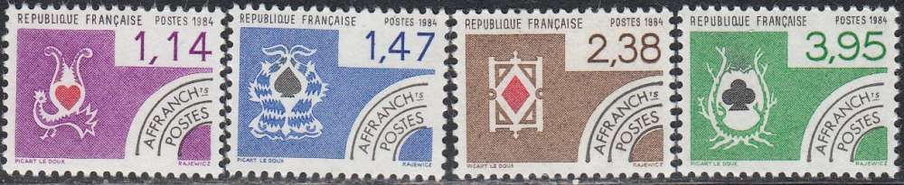 France 1984 Michel 2434 - 2437 Neuf ** Cote (2008) 4.10 € Cartes à jouer