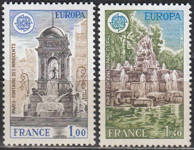  France 1978 Yvert 2008 - 2009 Neuf ** Cote (2015) 2.25 Euro Europa CEPT Monuments