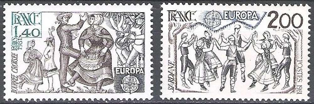 France 1981 Michel 2259 - 2260 Neuf ** Cote (2008) 2.50 € Europa CEPT Folklore