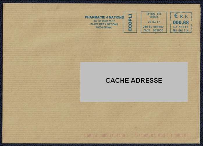 France EMA Empreinte Postmark Pharmacie 4 Nations 88000 EPINAL