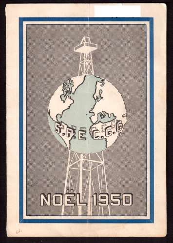 France Noel 1950  menu SPE  CGG  Schlumberger 