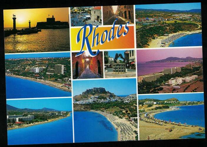 Grèce Carte Postale CP Postcard diverses plages et vues de Rhodes