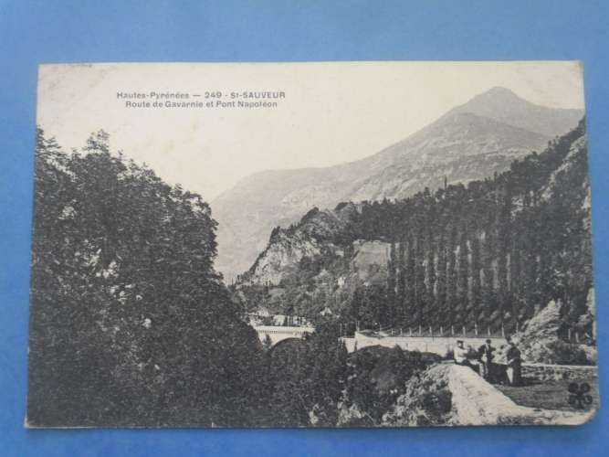 65-ST SAUVEUR pont napoléon , animée , circulée en 1908 , 2 scans