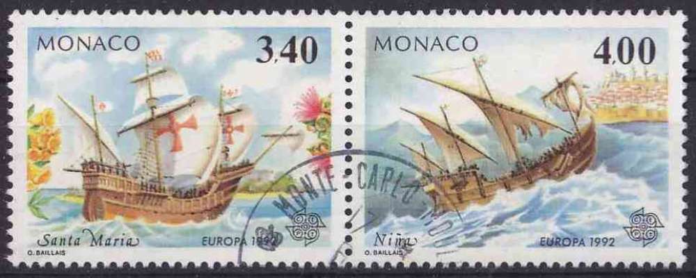 MONACO 1992 OBLITERE N° 1826 1827
