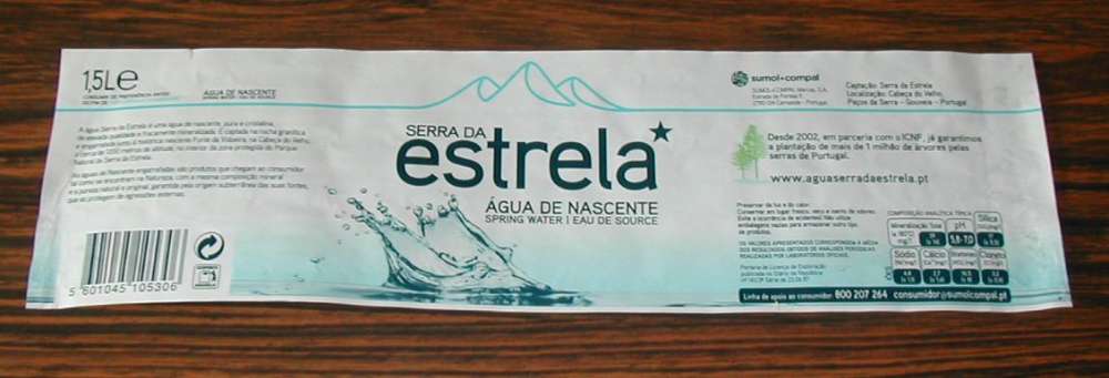 Portugal Etiquette Eau de Source Serra da Estrela 1,5 Litres