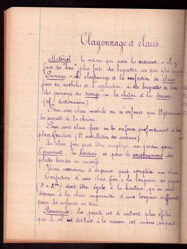 Cahier du jour 1933 Ecole publique et cours complémentaire de Chalais H Adam Poitiers Déposé