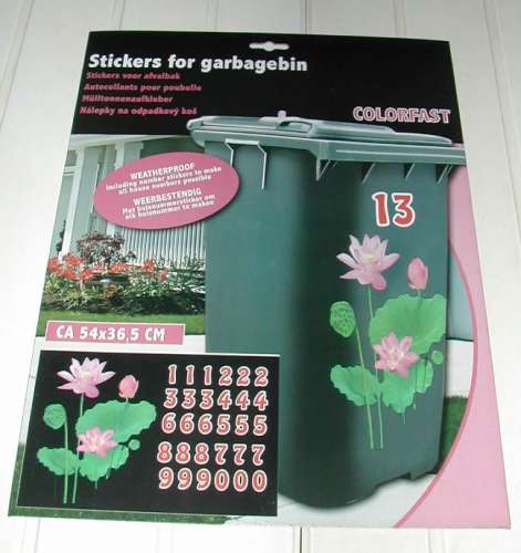 Autocollants pour Poubelle Stickers for garbagebin motif fleurs