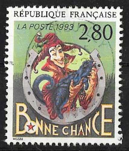 France - Y&T 2843 (o) - bonne chance - année 1993