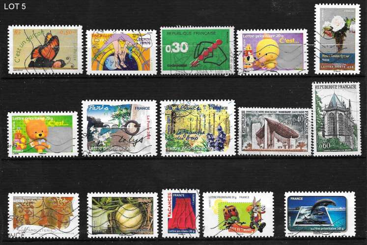 France - Petit lot de timbres oblitérés 