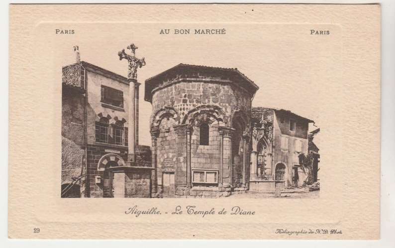 cpa  43 pub Bon marché Aiguilhe Le Temple de Diane