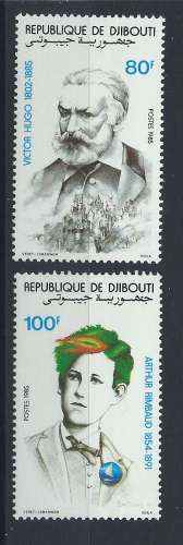Djibouti N°607/08** (MNH) 1985 - Écrivains célèbres