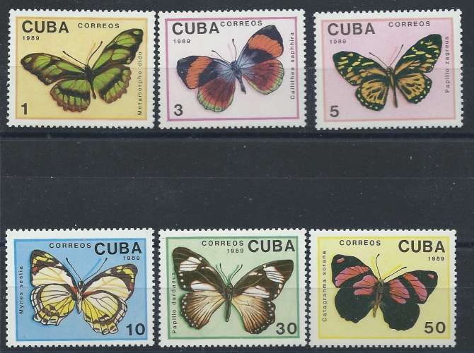 Cuba N°2914/19** (MNH) 1989 - Papillons  Cuba N°2914/19** (MNH) 1989 - Papillons