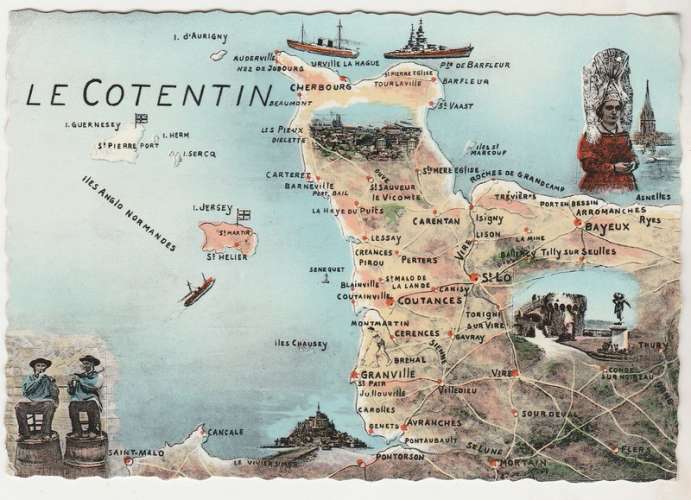 cpsm 50 Carte du Cotentin