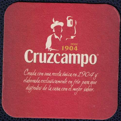 Espagne SB Sous Bock Bière Beer Beermat Cruzcampo desde 1904