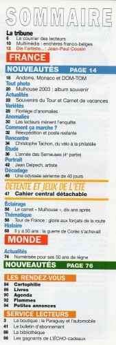 Écho de la Timbrologie Juillet/Août 2003