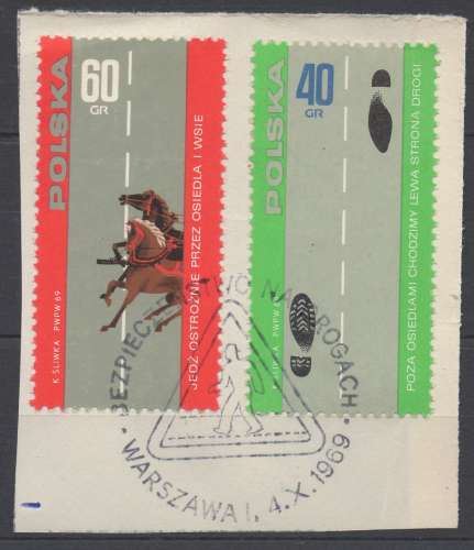 Pologne 1969 - Y & T : 1809 et 1810 - Prévention routière