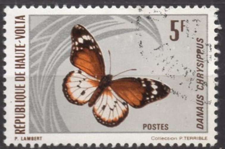 C803 - Y&T n° 245 - oblitéré - Papillon - Danaus chrysippus - 1971 - Haute Volta