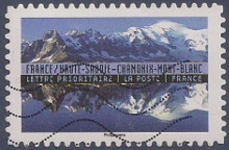 FRANCE 2017 : yt 1362 Oblitéré/Used # Paysages du monde - Reflets - Chamonix - Mont Blanc