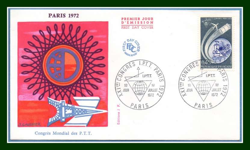 FDC 1721 IPTT 1972 chevaux attelage malle - poste