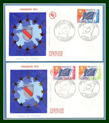 FDC S 46 à 48 Conseil de l' Europe 1975 (cote 10 €) Strasbourg