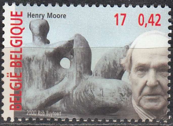 Belgique 2000 COB 2961 Neuf ** Cote (2016) 1.00 Euro Henry Moore