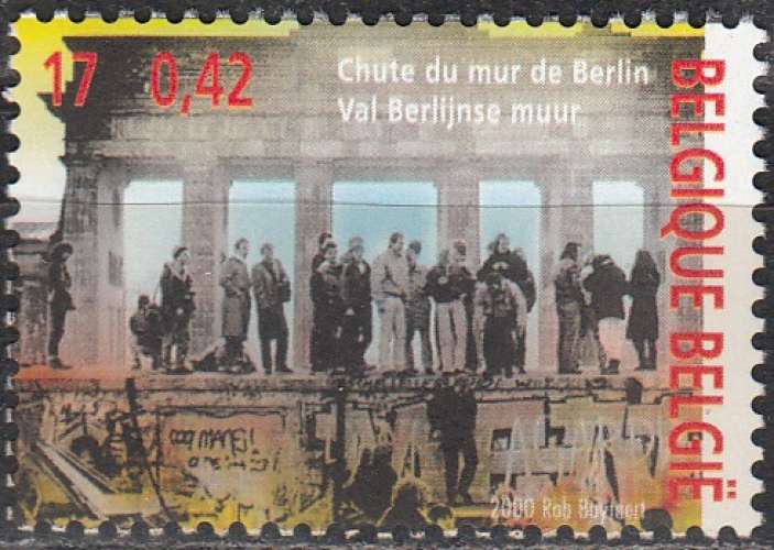  Belgique 2000 COB 2950 Neuf ** Cote (2016) 1.00 Euro Chute du mur de Berlin