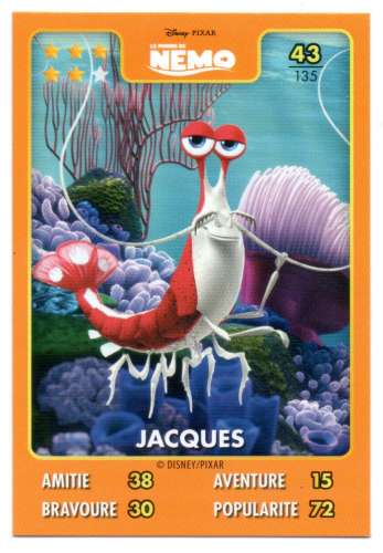 Héros Disney Pixar Auchan 2015 N°043 Jacques / Némo