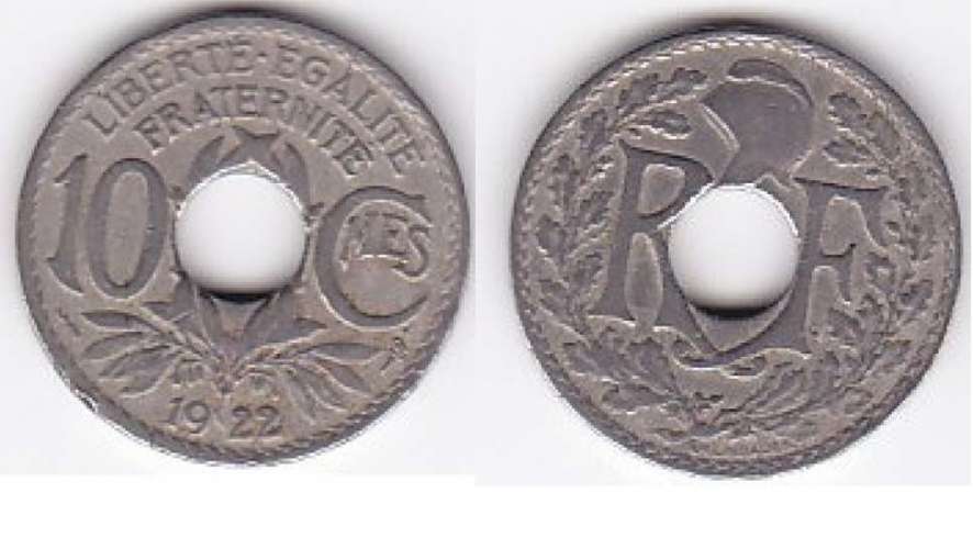 France 10 centimes lindauer annee 1922 (poissy)