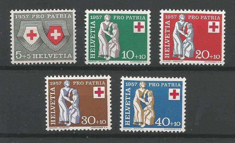 Suisse - 1957 - Timbres pour la Patrie - Croix Rouge - Tp n° 590 / 94 - Neufs **