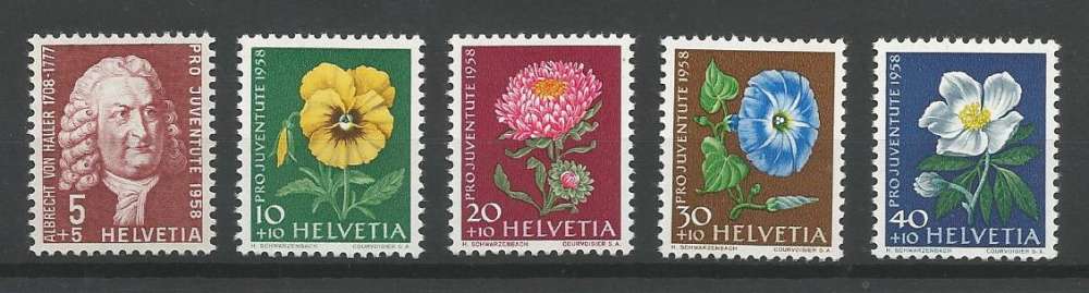 Suisse - 1958 - Pro Juventute - Fleurs - Tp n° 616 / 20 - Neufs **