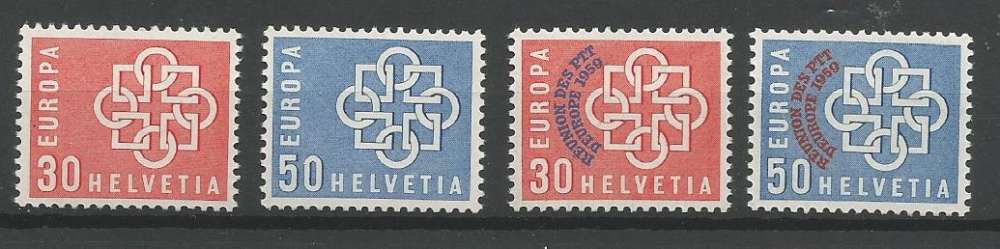 Suisse - 1959 - Europa - Europa Surchargé - Tp n° 630 /33 - Neufs **