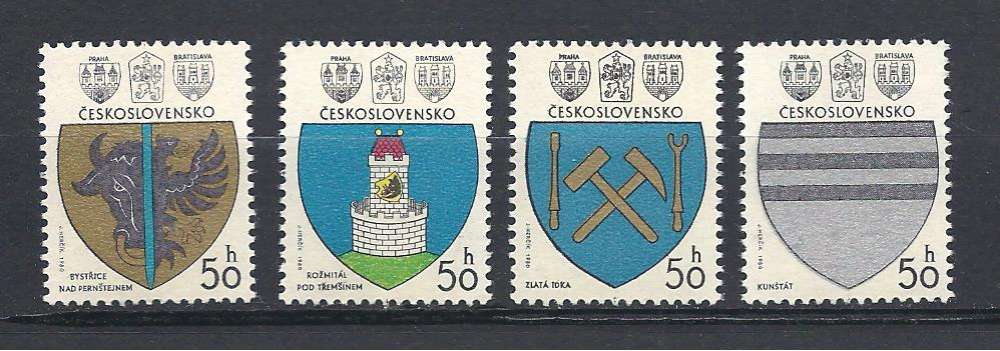 Tchecoslovaquie Y & T N° 2380/83**    Armoiries de villes