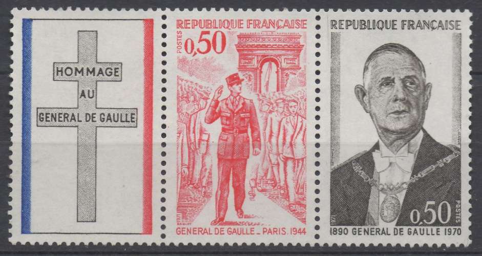 France 1971 - Y & T : 1697  et 1698 - Général de Gaulle
