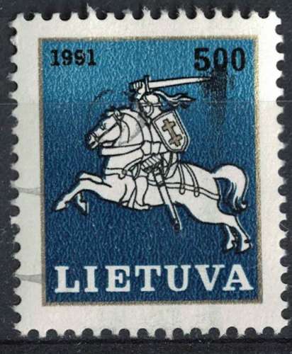 Lituanie 1991 Oblitéré Used Coat of Arms Blason Chevalier Vytis SU