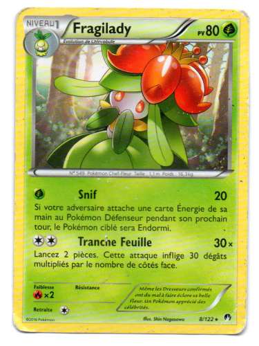 Carte Pokemon FRAGILADY 80PV / Édition XY - Rupture Turbo / N°8/122