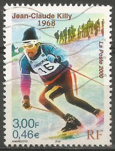 France - 2000 - Y&T n° 3315 - Obl. - Jean-Claude Killy - Grenoble 1968 - Ski alpin - Sport