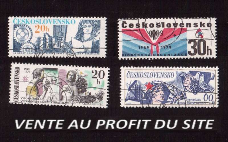 AU PROFIT DU SITE Tchécoslovaquie 1979 Y&T 2323- 2324 - 2326 - 2327 (o)