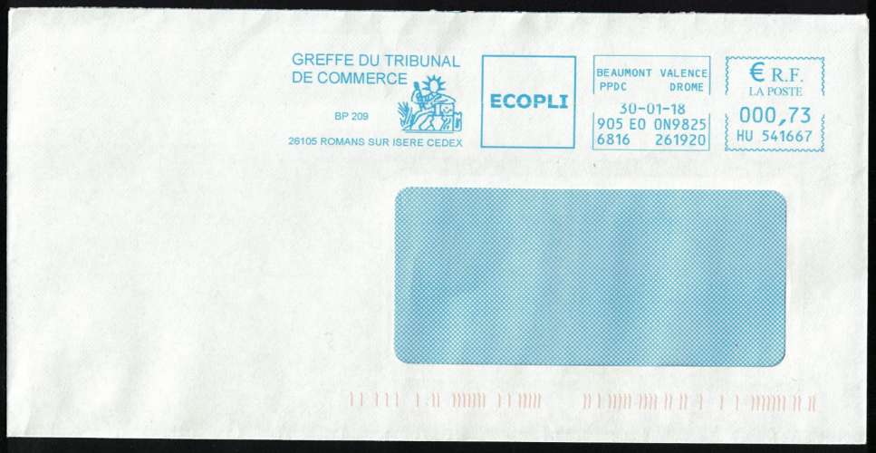 France EMA Empreinte Postmark Greffe du Tribunal de Commerce 26 Romans sur Isère