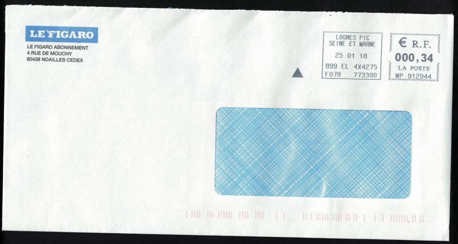 France EMA Empreinte Postmark Journal Le Figaro 60 Noailles