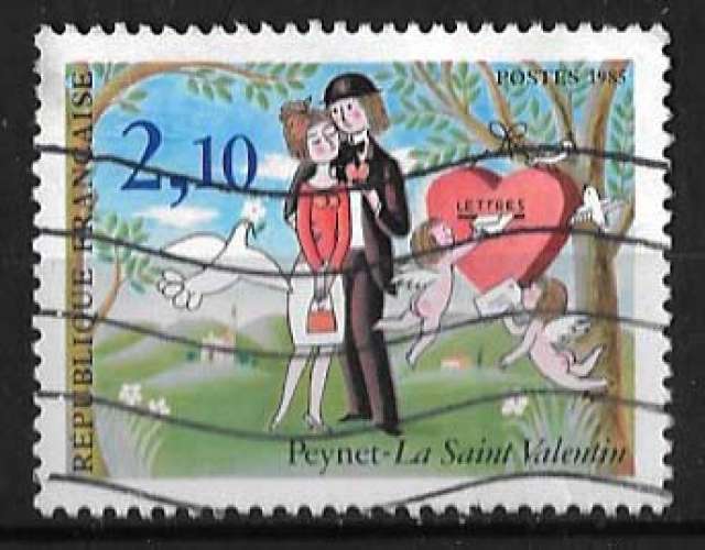 France - Y&T 2354 (o) La saint Valentin de Peynet - année 1985