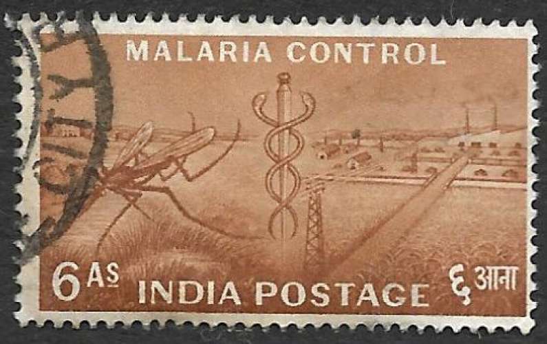 Inde 1955 Y&T 67 oblitéré  - Lutte contre la malaria