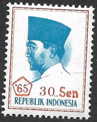 Indonésie 1965 Y&T 448 neuf sans charnière - Président Sukarno (scan dos) 