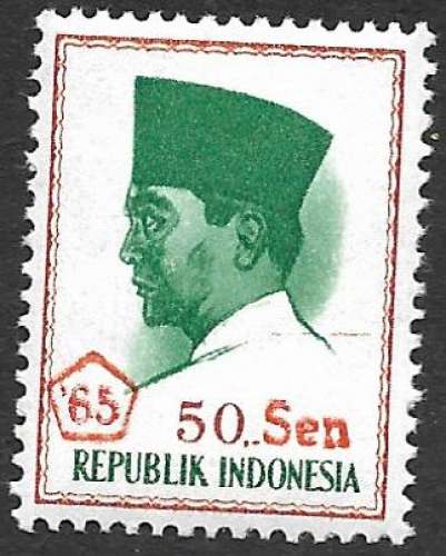 Indonésie 1965 Y&T 450 neuf sans charnière - Président Sukarno (scan dos) 