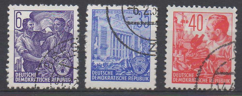 Allemagne RDA 1953 - Y & T :119-129-130- Plan quinquennal