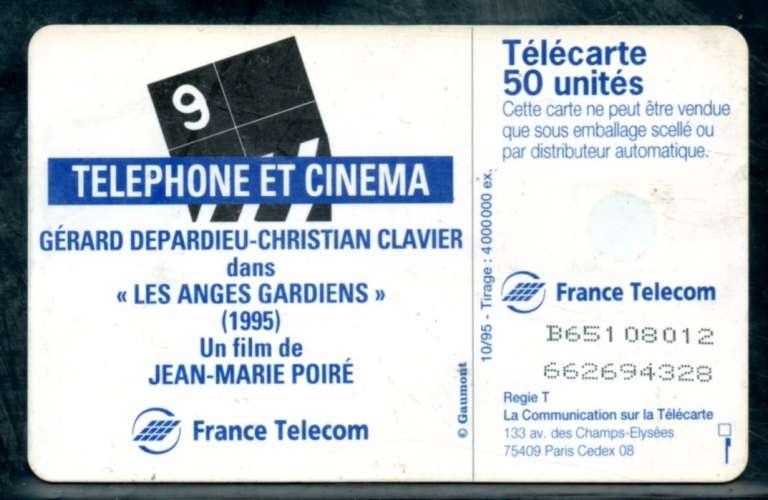 France F595A Clavier Depardieu Cinéma 50U-GEM1B 1995 V970-2