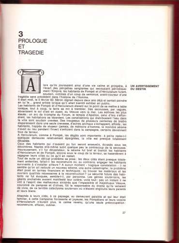 Livre 1971 Pompéi Raymonde de Gans Editions de la Crémille Genève réservé par François Beauval