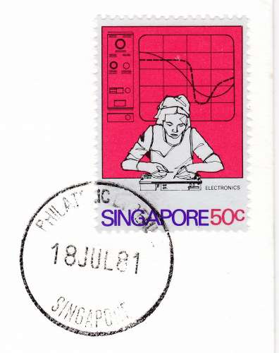Singapour ...1981  oblitéré sur fragment