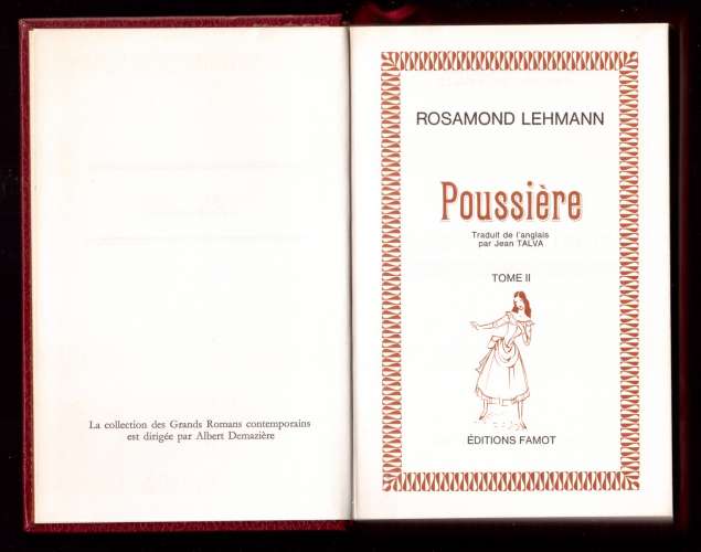 Livre 1974 Rosamond  Leymann Poussière tome 1 et 2 Editions Famot  Plon traduction Jean Talva